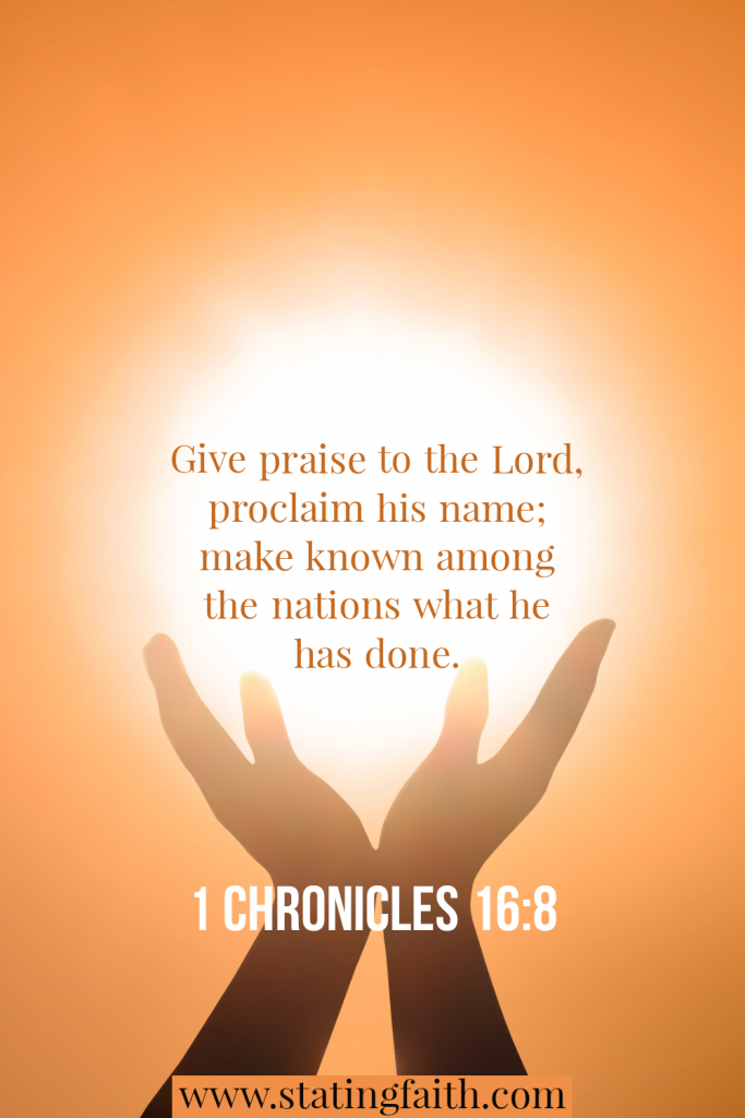 1 Chronicles 16:8 NIV